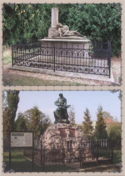 Pohlednice č. 15 - Dva figurální pomníky královéhradeckého bojiště
