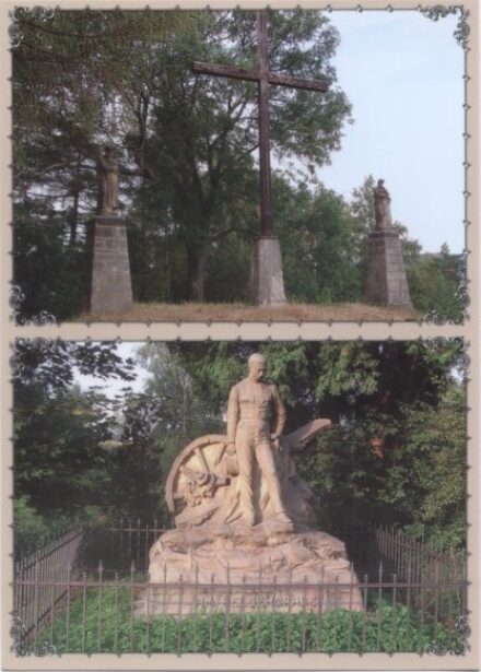 Pohlednice č. 16 - Pomník na Bradách u Jičín a u Dělostřelec u Starého Rokytníku